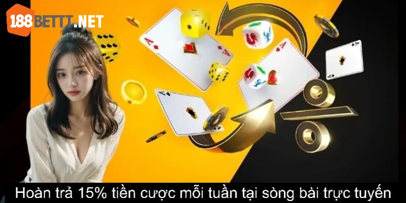 Điều kiện tham gia hoàn trả 15% tiền cược mỗi tuần tại sòng bài trực tuyến